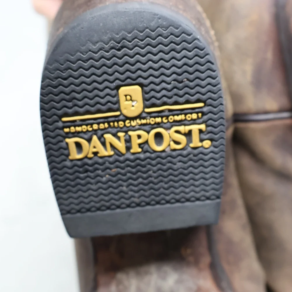 Dan Post Men 11D Western Boots Brown Leather Cowboy Embroidered Pull On 2153